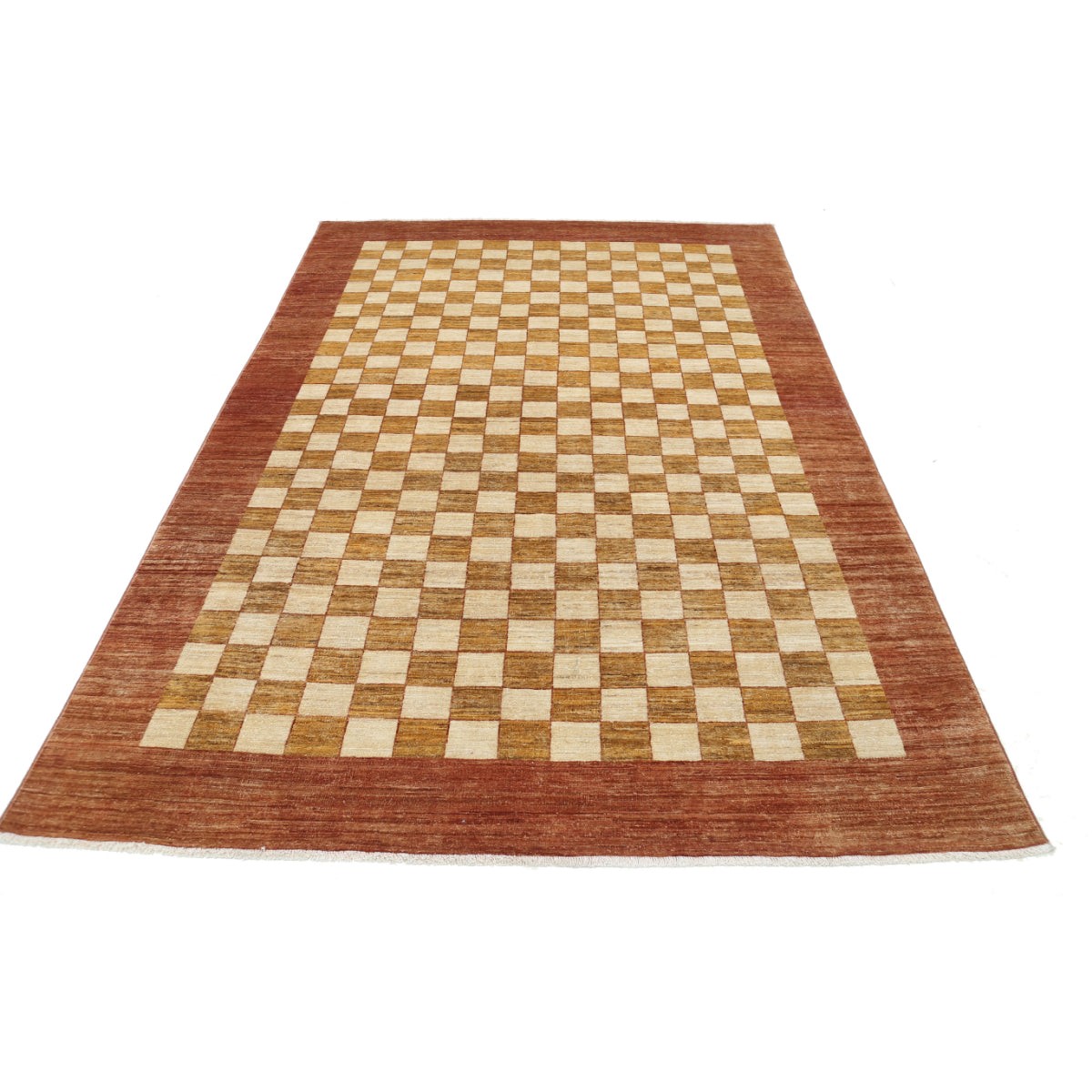 Modcar 6x9 Handmade Double Knotted Washable Wool Rug - Colorful