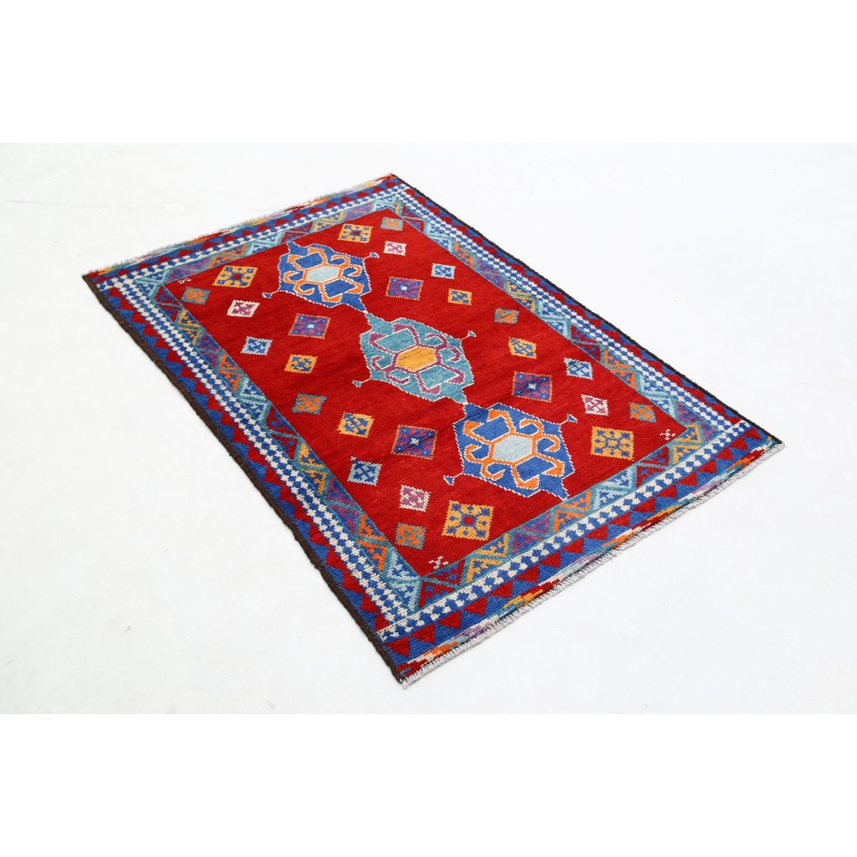 Revival 3x5 Handmade Double Knotted Washable Wool Rug - Colorful