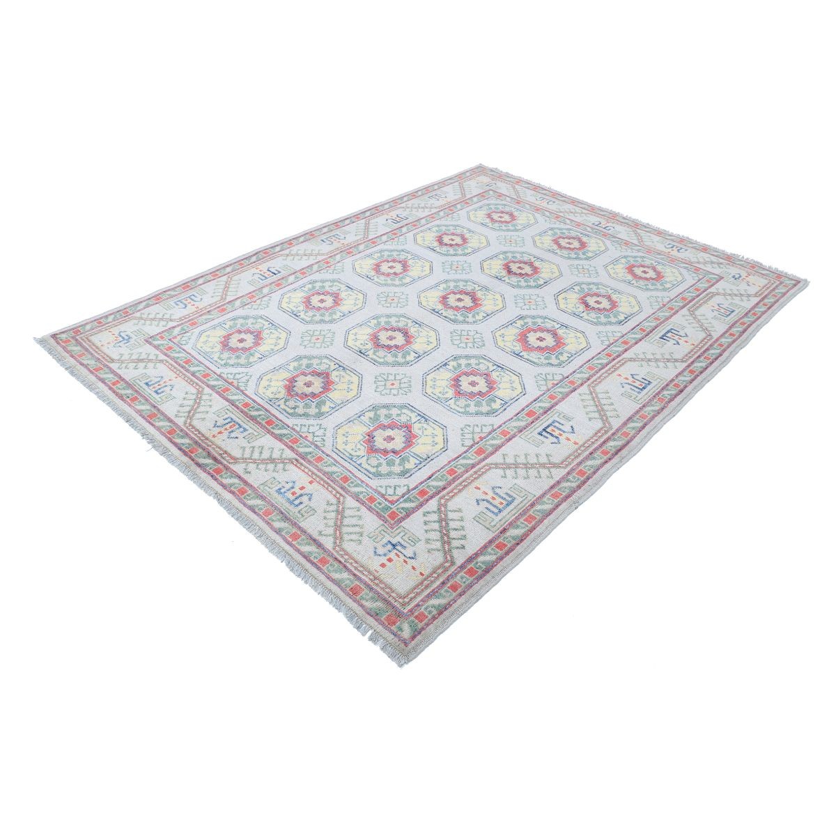 Revival 6x8 Handmade Double Knotted Washable Wool Rug - Colorful