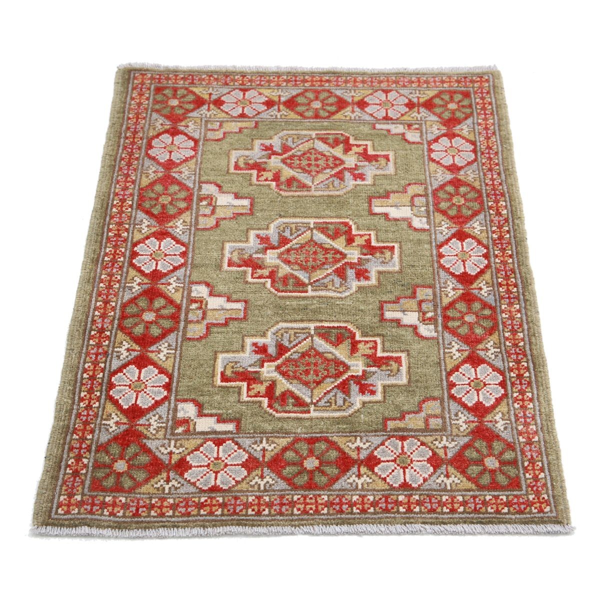 Revival 2x3 Handmade Double Knotted Washable Wool Rug - Colorful