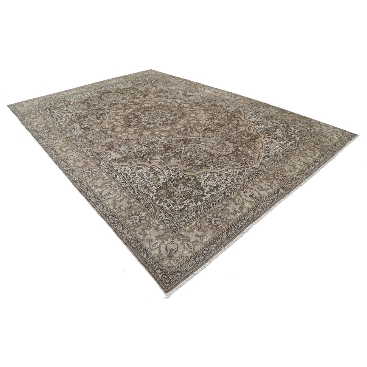 Vintage 10x13 Handmade Double Knotted Washable Wool Rug - Soft Hues