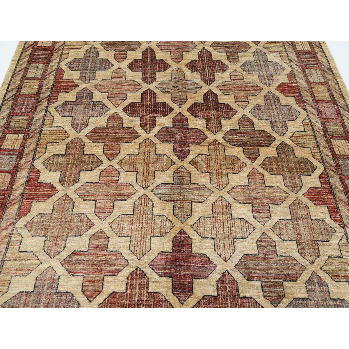Modcar 6x9 Handmade Double Knotted Washable Wool Rug - Colorful