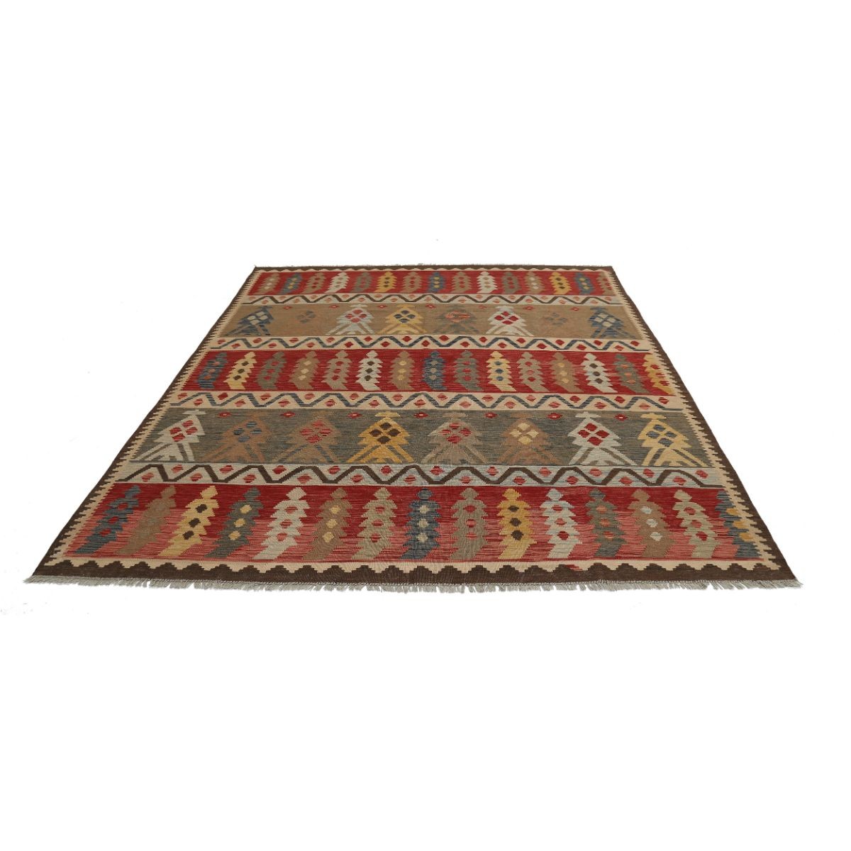 Maimana 8x10 Hand Woven Washable Wool Rug - Colorful
