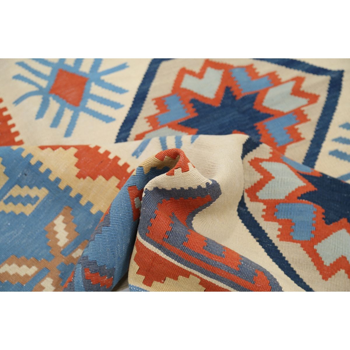 Kafkaas 5x7 Hand Woven Washable Wool Rug - Colorful