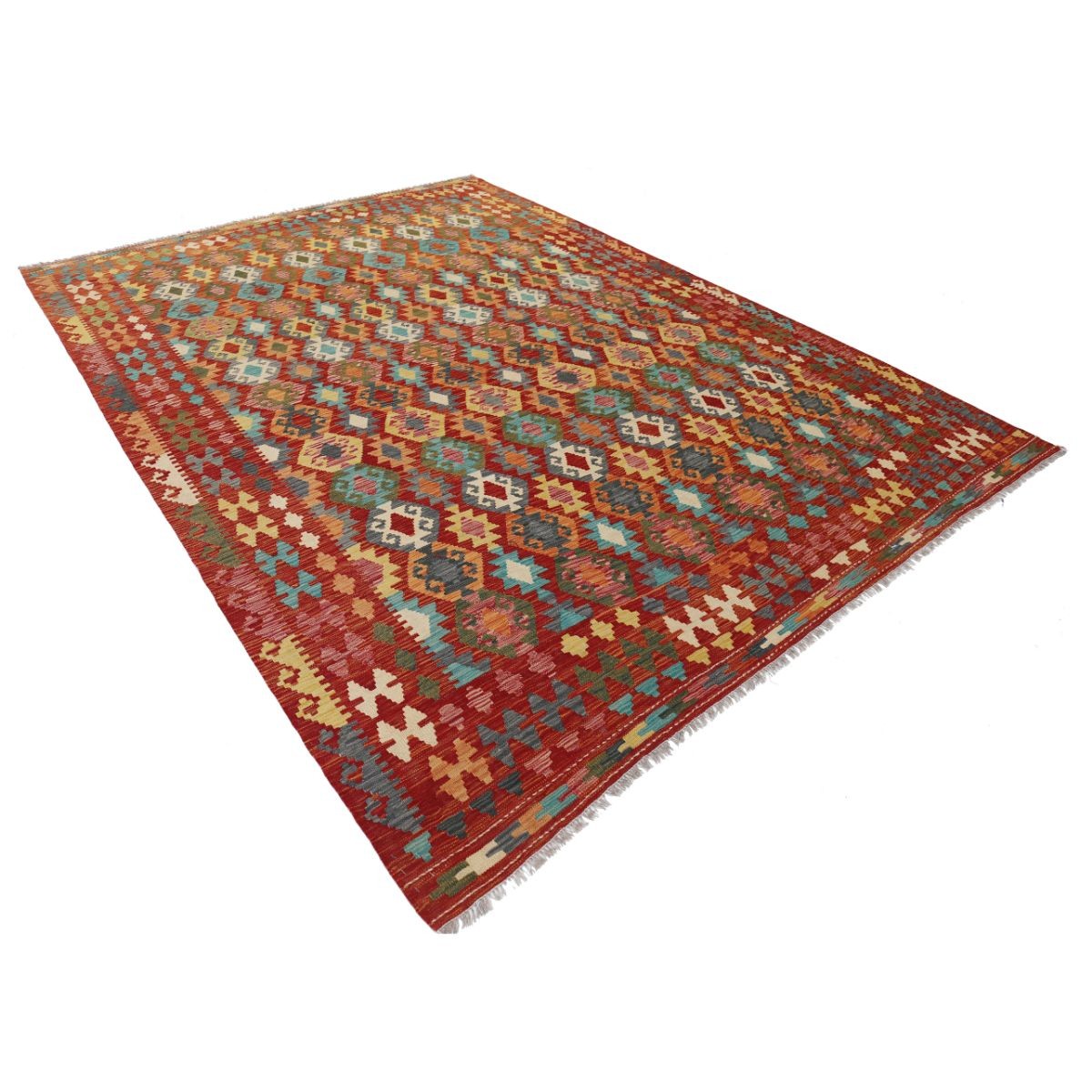 Maimana 8x11 Hand Woven Washable Wool Rug - Colorful