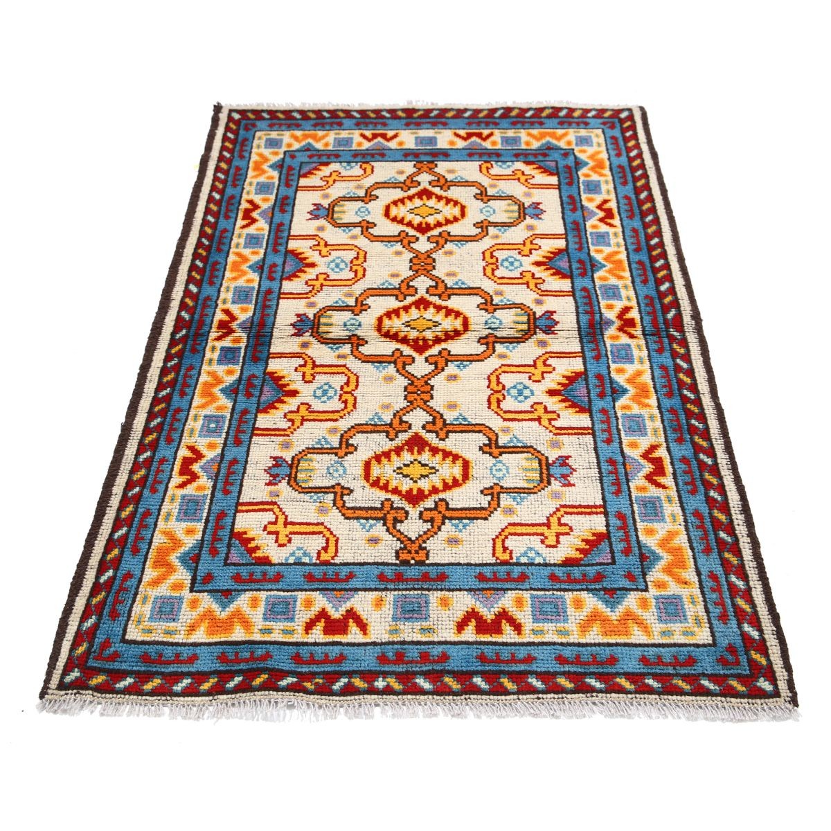 Revival 3x5 Handmade Double Knotted Washable Wool Rug - Colorful