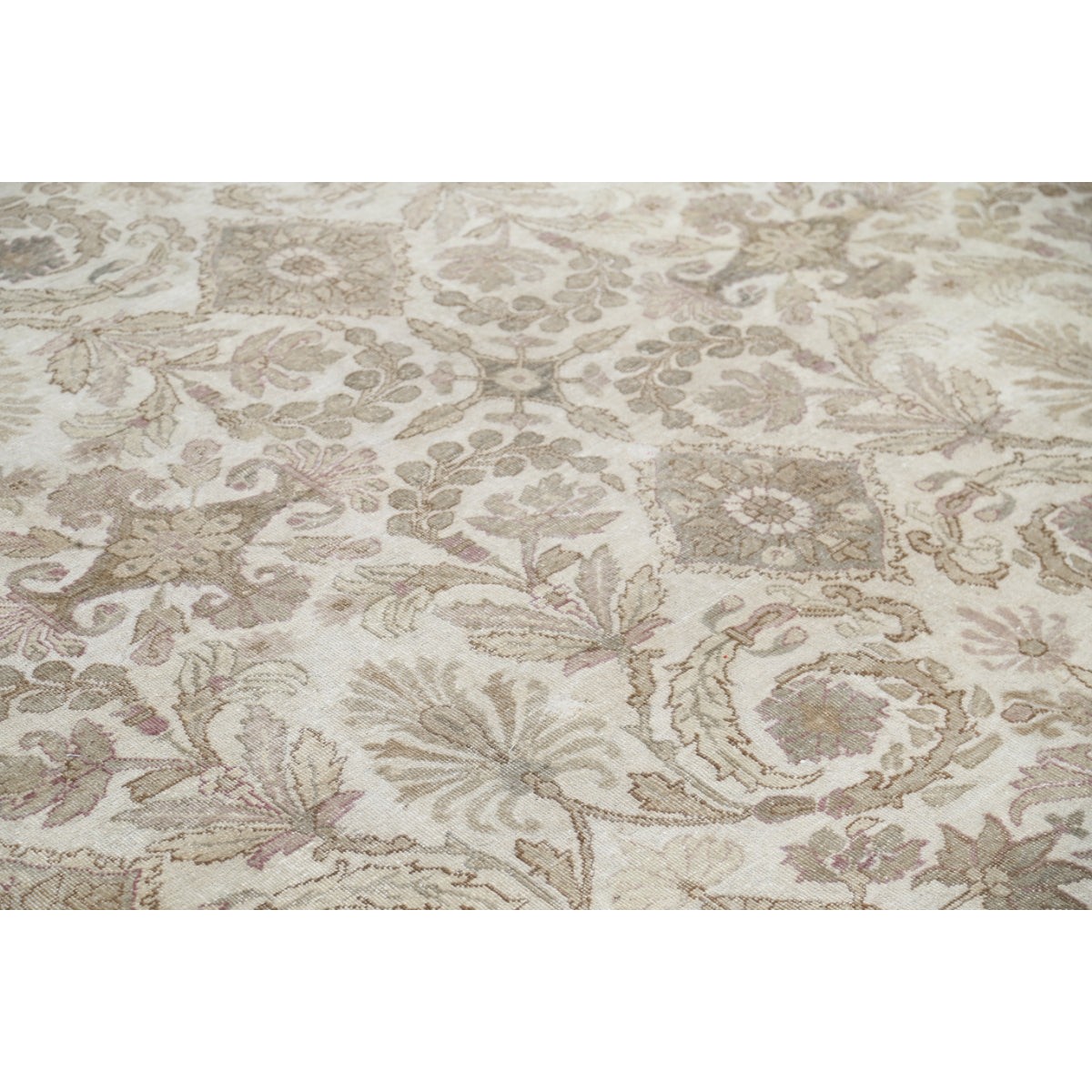 Vintage 12x23 Handmade Double Knotted Washable Wool Rug - Soft Hues