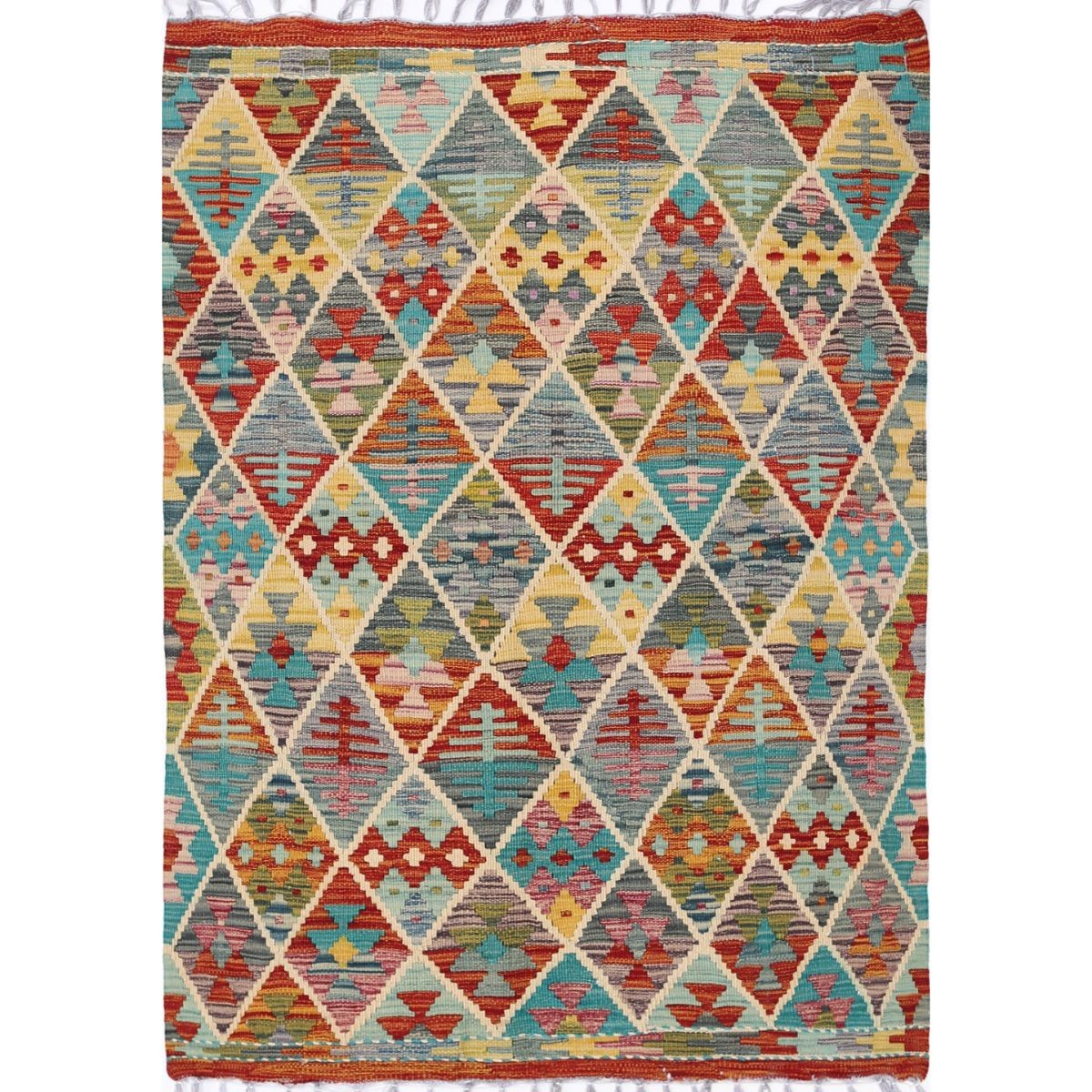 Maimana 4x6 Hand Woven Washable Wool Rug - Colorful