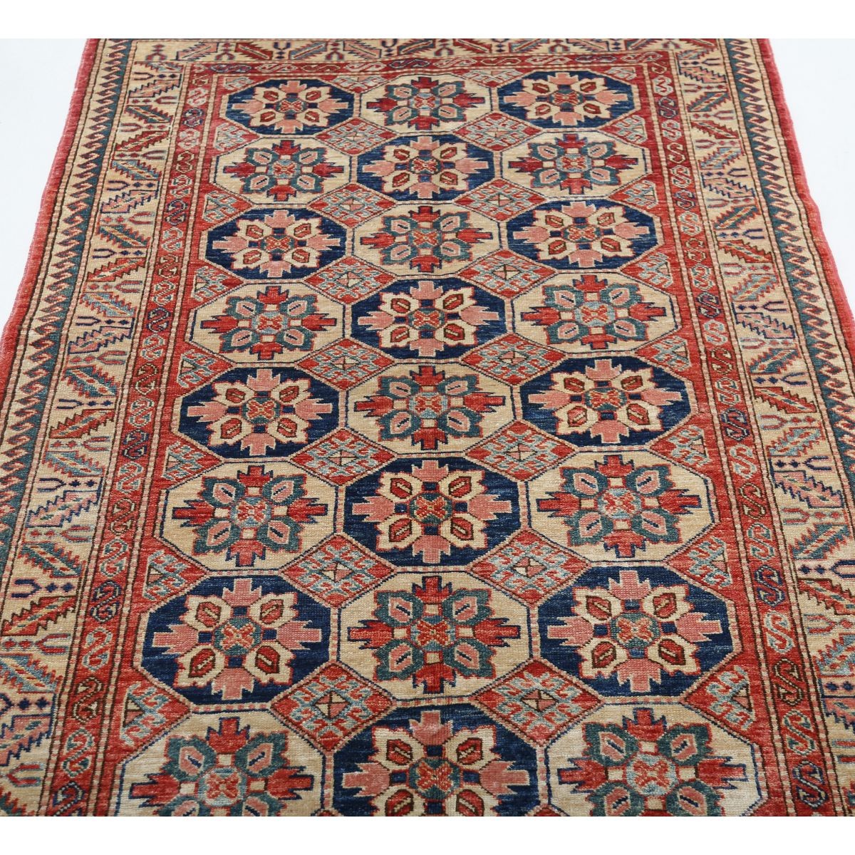 Kazak 4x6 Handmade Double Knotted Washable Wool Rug - Colorful