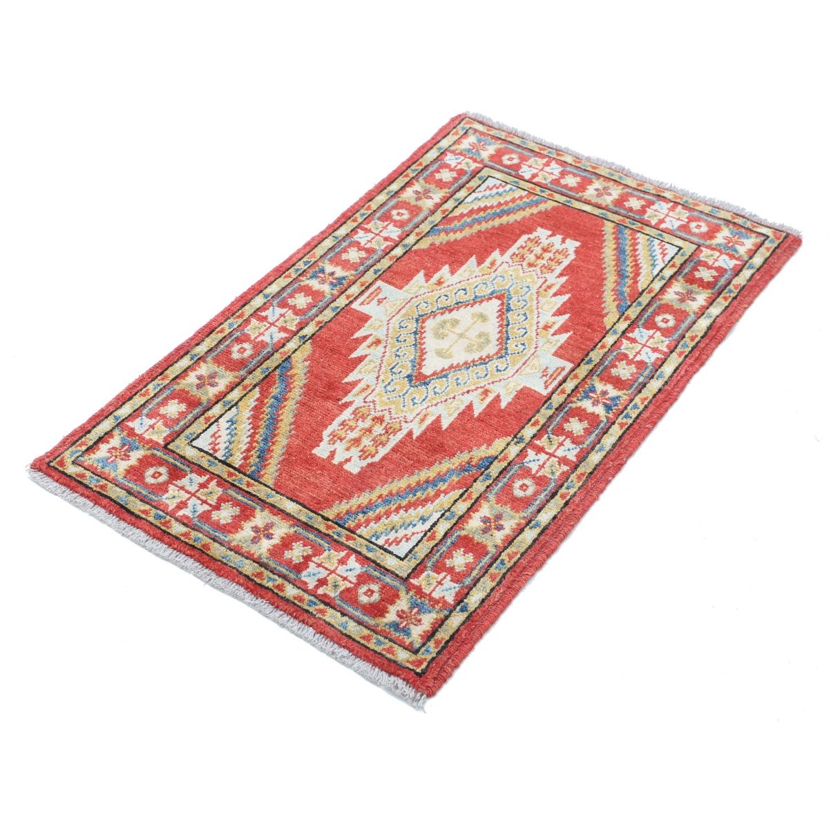 Revival 2x4 Handmade Double Knotted Washable Wool Rug - Colorful