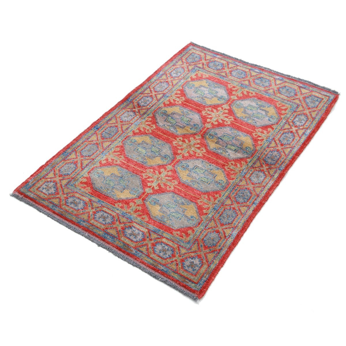Revival 3x4 Handmade Double Knotted Washable Wool Rug - Colorful