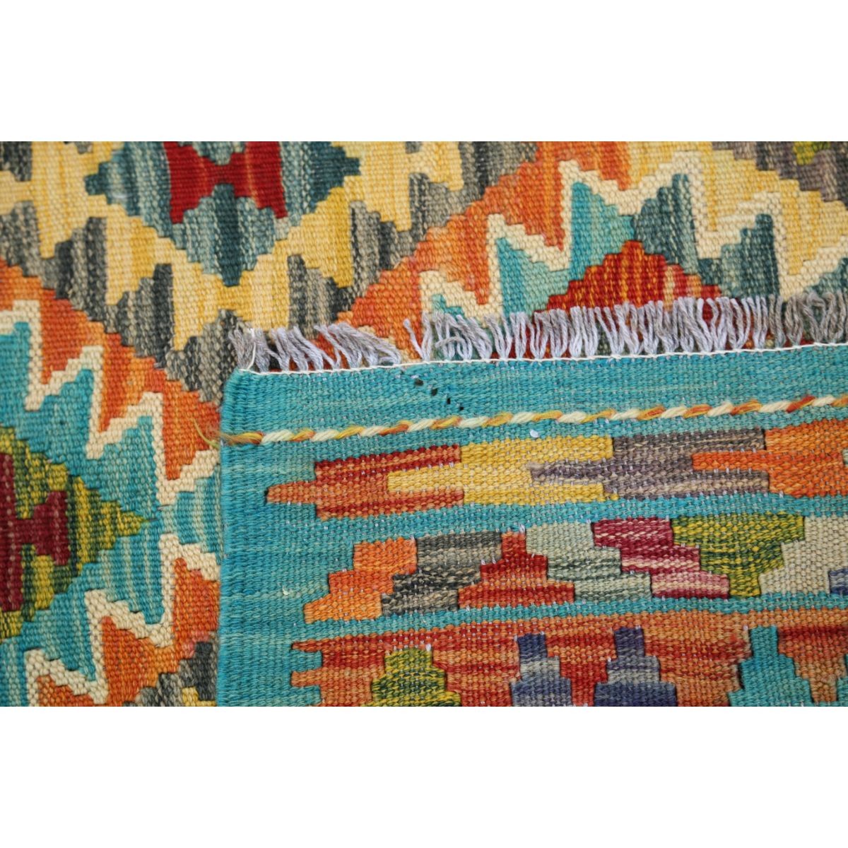 Maimana 5x6 Hand Woven Washable Wool Rug - Colorful