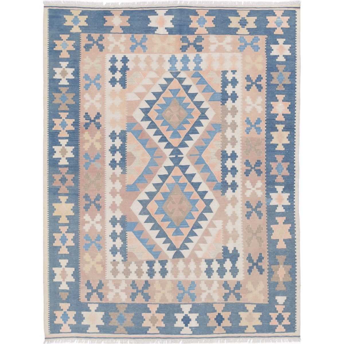 Kafkaas 5x7 Hand Woven Washable Wool Rug - Soft Hues