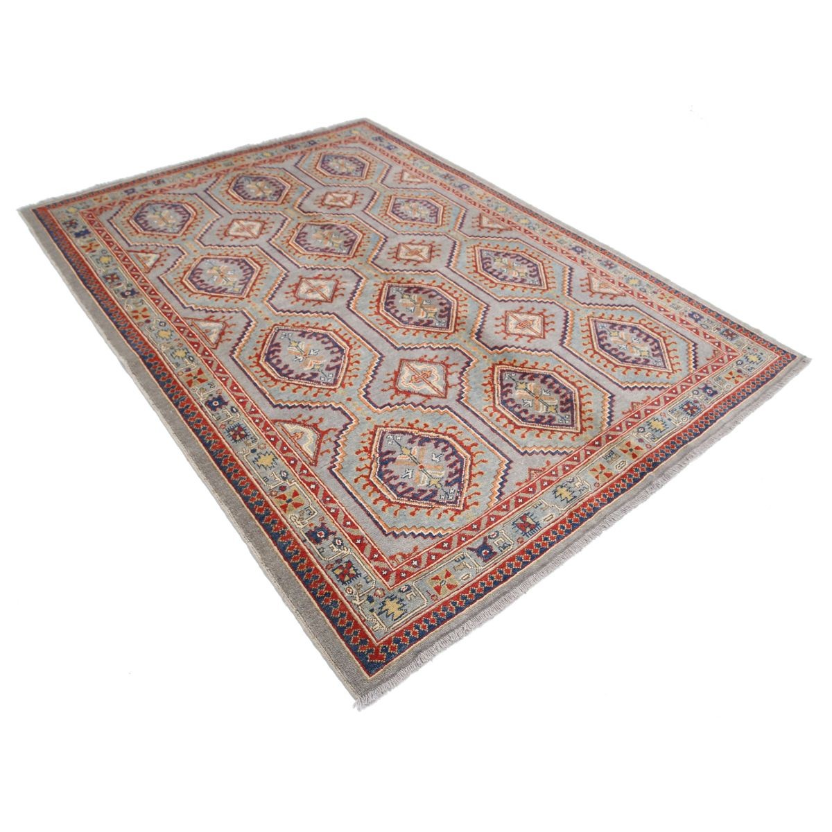 Revival 6x8 Handmade Double Knotted Washable Wool Rug - Colorful