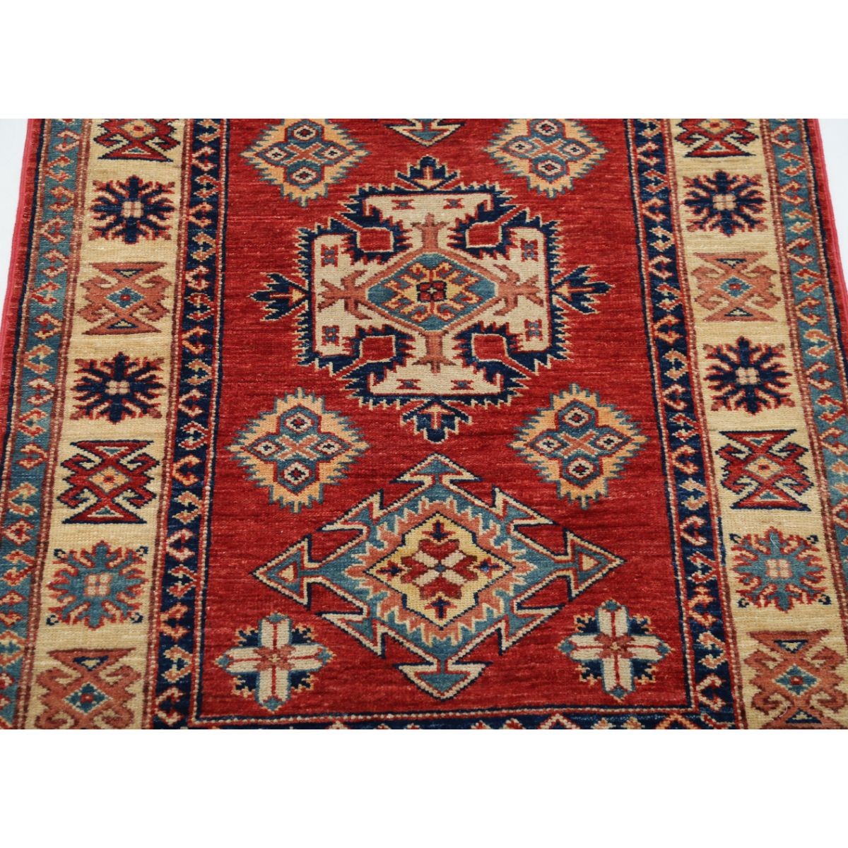 Kazak 3x4 Handmade Double Knotted Washable Wool Rug - Colorful