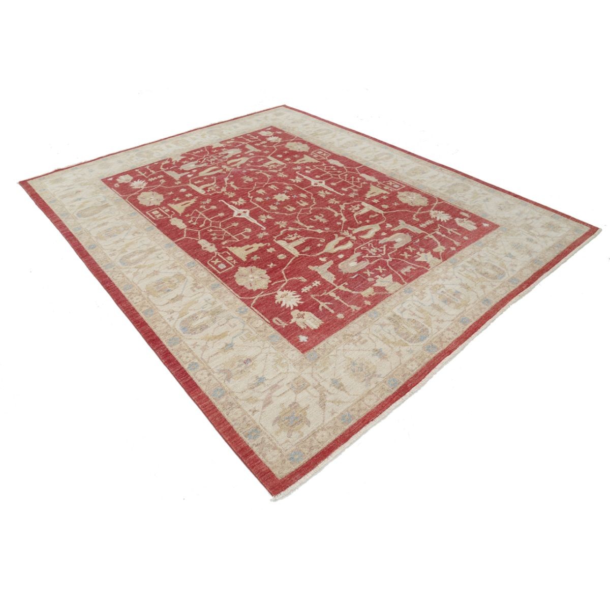 Ziegler 8x9 Handmade Double Knotted Washable Wool Rug - Colorful