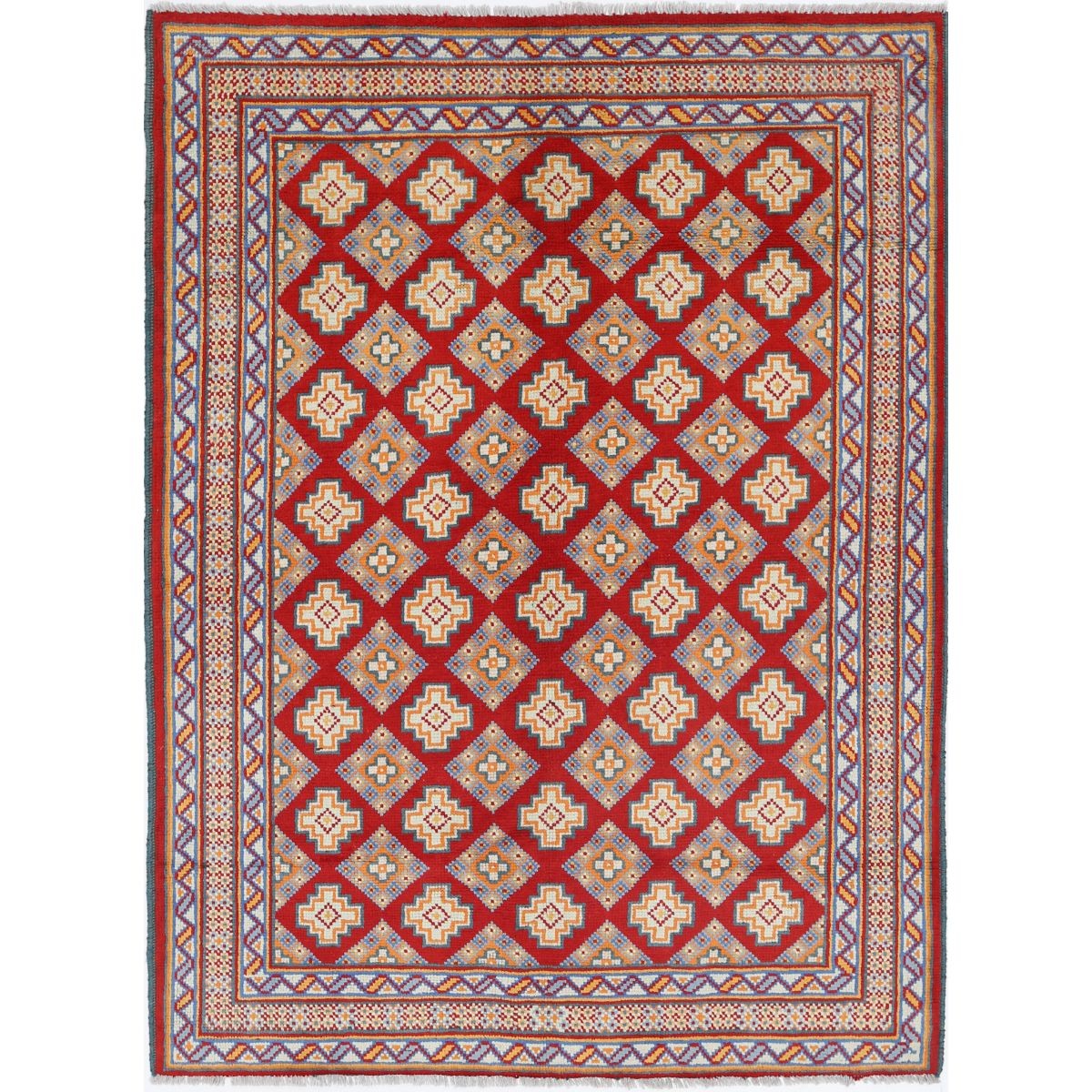Revival 5x7 Handmade Double Knotted Washable Wool Rug - Colorful