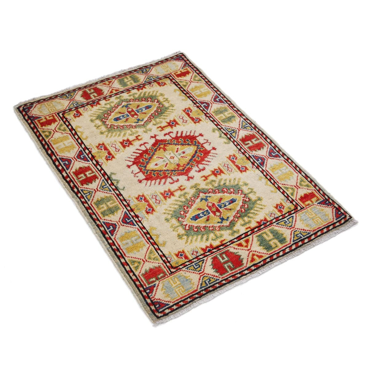 Revival 2x3 Handmade Double Knotted Washable Wool Rug - Colorful