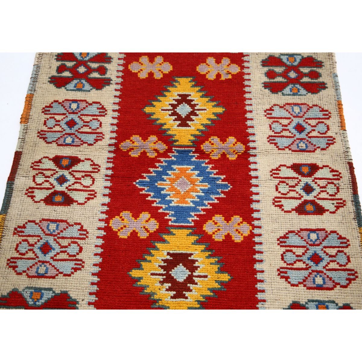 Revival 3x4 Handmade Double Knotted Washable Wool Rug - Colorful