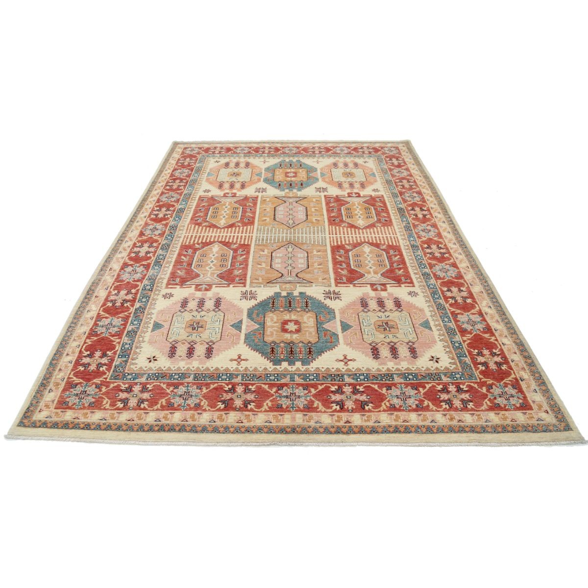 Ziegler 7x10 Handmade Double Knotted Washable Wool Rug - Colorful