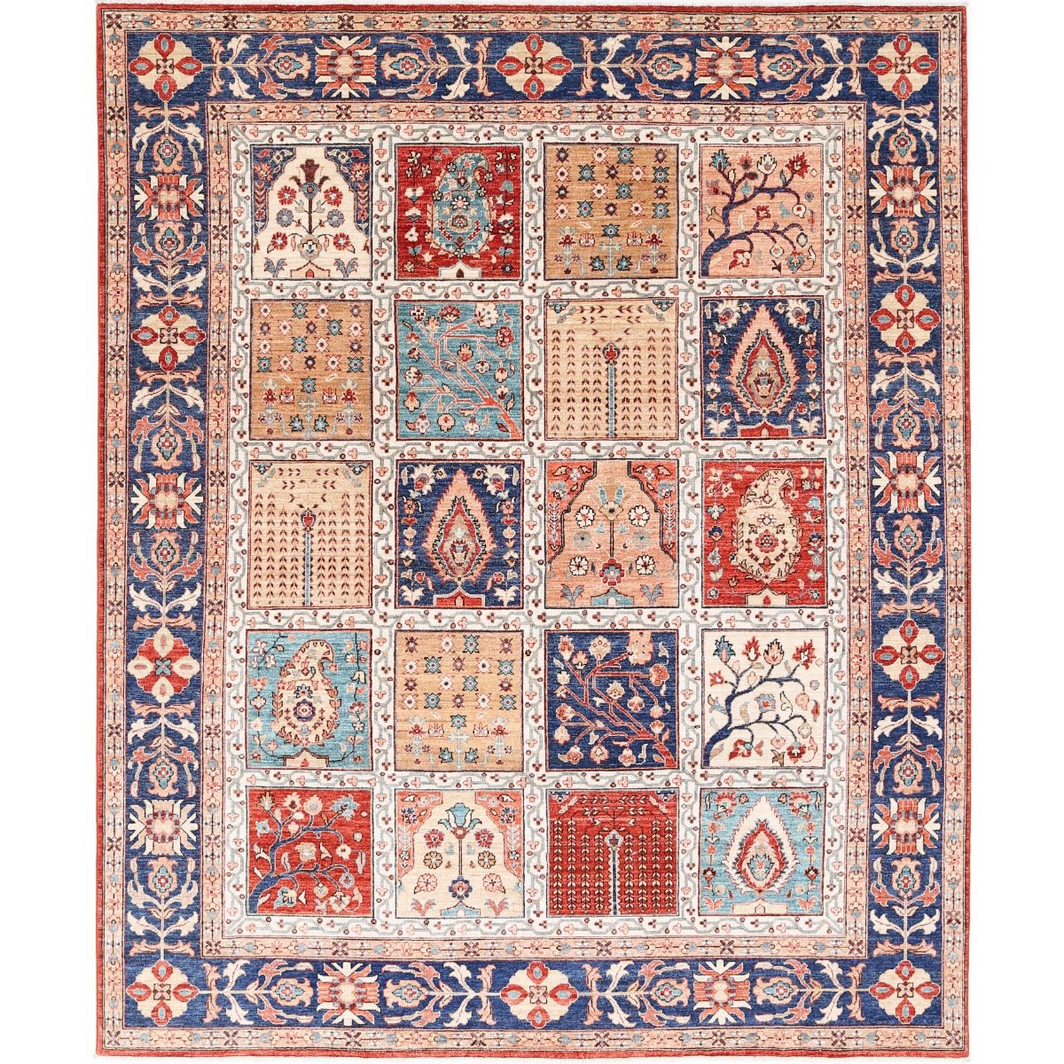 Bakhtiari 8x10 Handmade Double Knotted Washable Wool Rug - Colorful