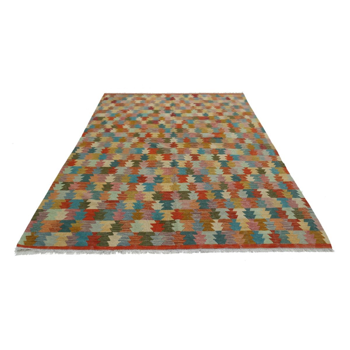 Maimana 7x10 Hand Woven Washable Wool Rug - Colorful