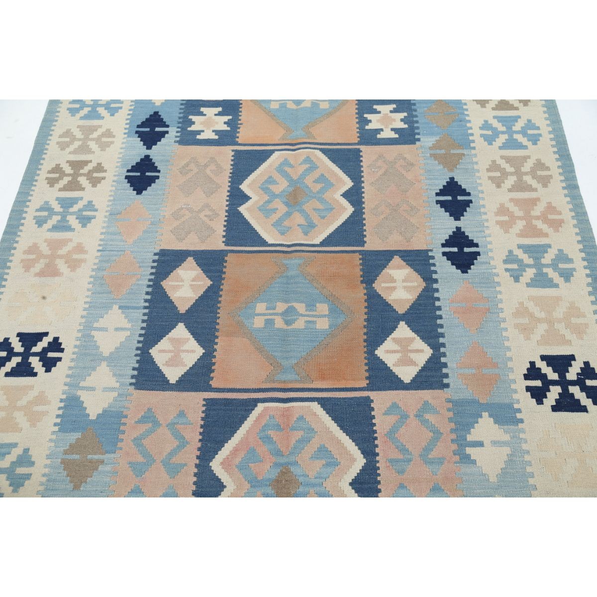 Kafkaas 5x7 Hand Woven Washable Wool Rug - Soft Hues