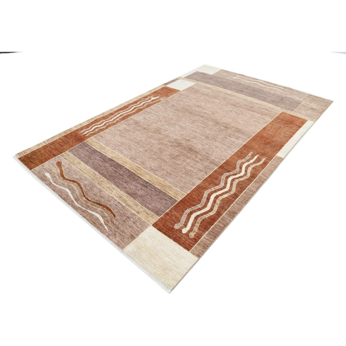 Modcar 6x10 Handmade Double Knotted Washable Wool Rug - Colorful
