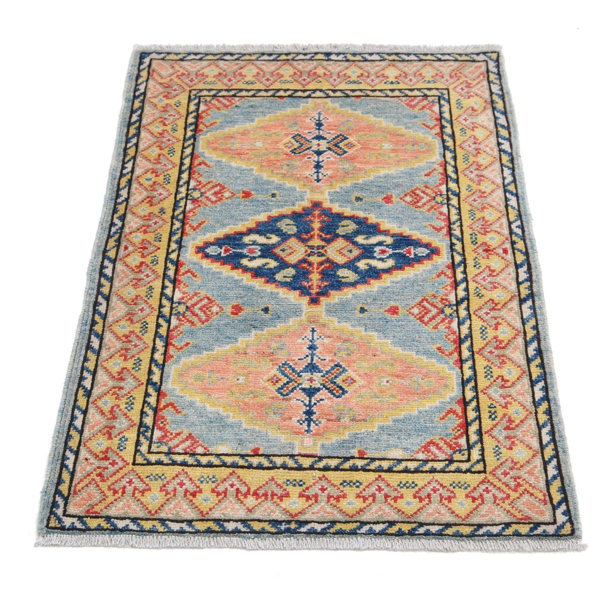 Revival 2x3 Handmade Double Knotted Washable Wool Rug - Colorful