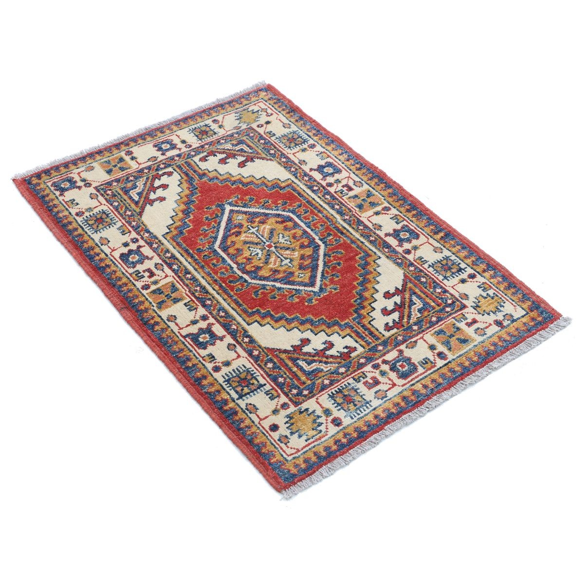 Revival 2x3 Handmade Double Knotted Washable Wool Rug - Colorful