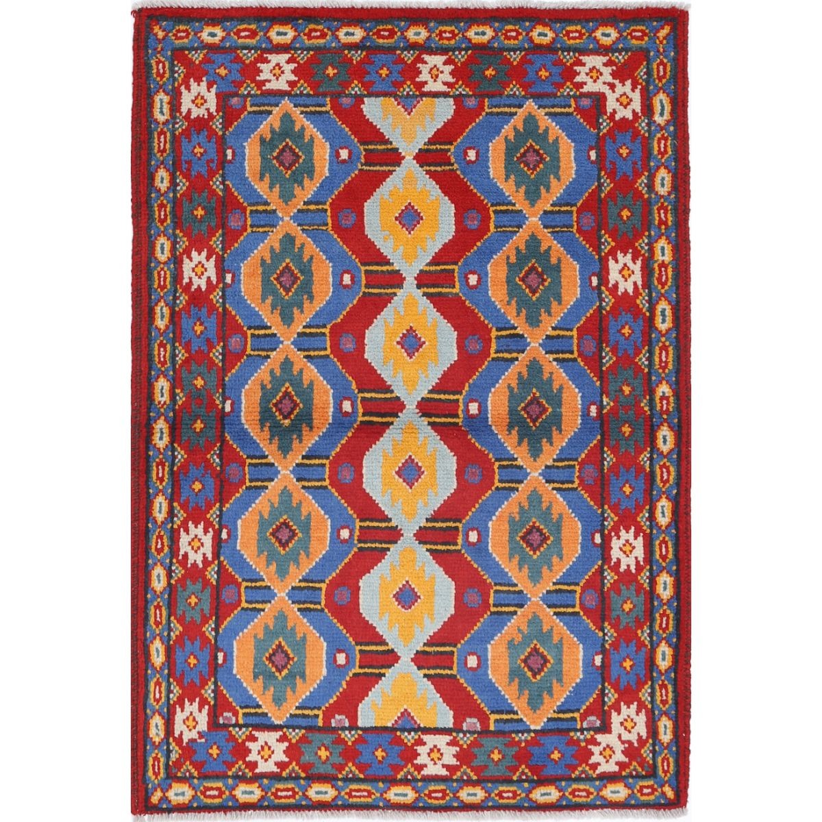 Revival 3x5 Handmade Double Knotted Washable Wool Rug - Colorful