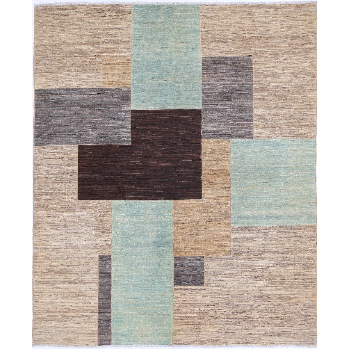 Modcar 7x8 Handmade Double Knotted Washable Wool Rug - Colorful