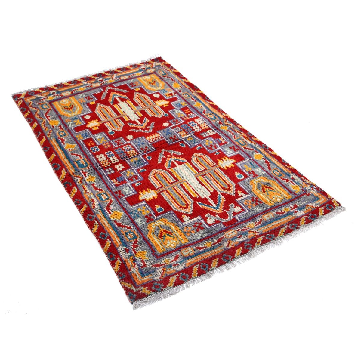 Revival 3x5 Handmade Double Knotted Washable Wool Rug - Colorful