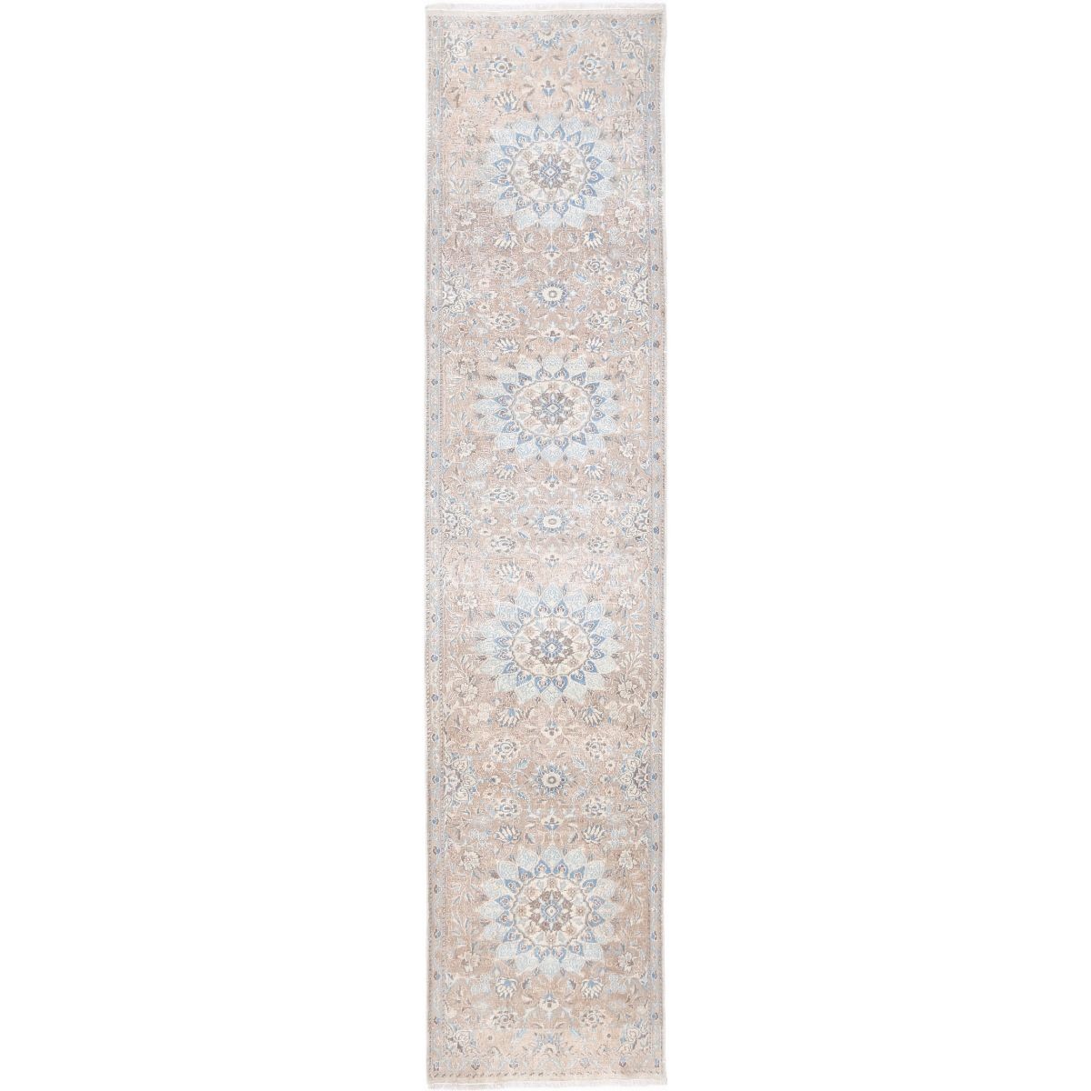 Vintage 3x12 Handmade Double Knotted Washable Wool Runner - Soft Hues