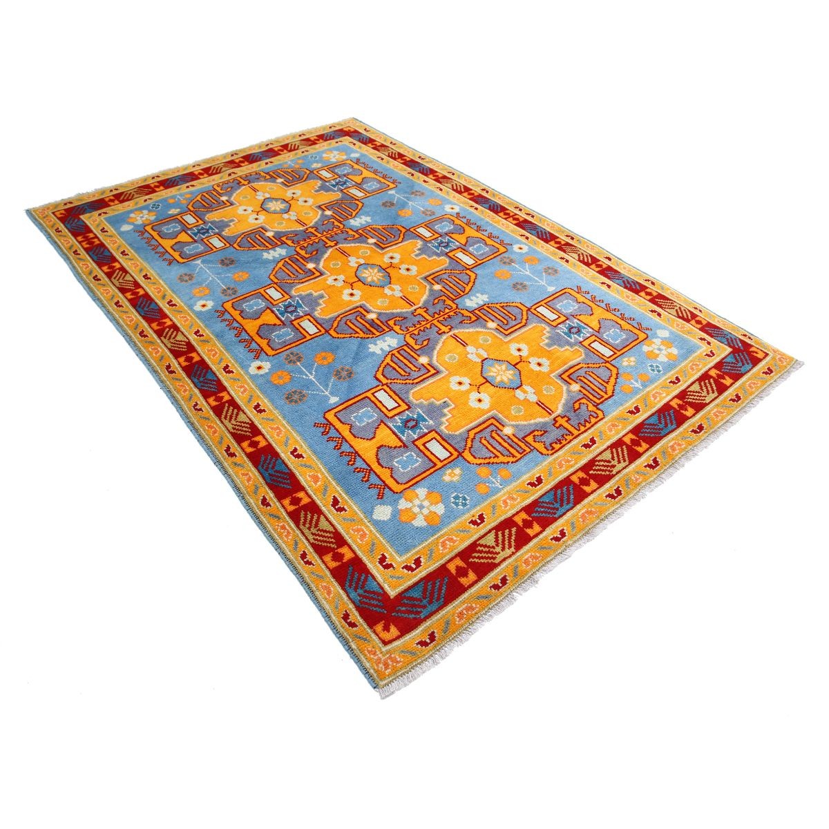 Revival 6x8 Handmade Double Knotted Washable Wool Rug - Colorful