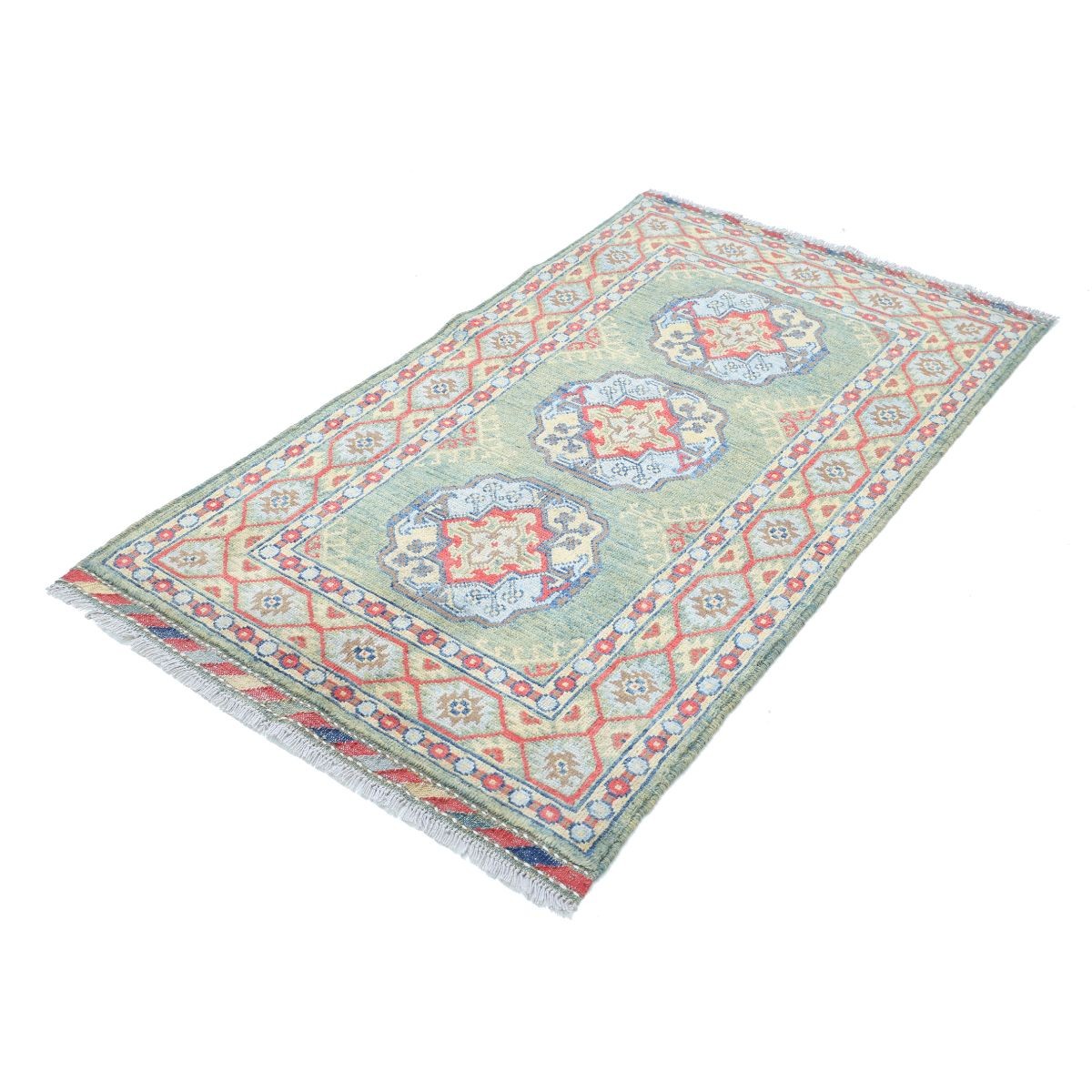Revival 3x5 Handmade Double Knotted Washable Wool Rug - Colorful