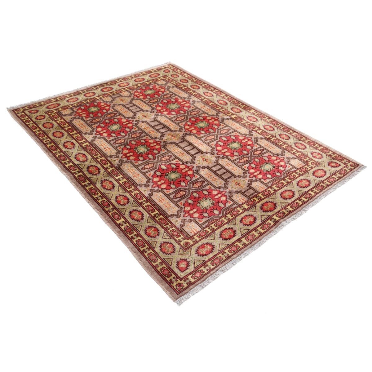 Revival 5x6 Handmade Double Knotted Washable Wool Rug - Colorful