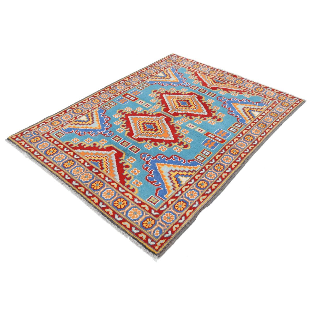 Revival 5x7 Handmade Double Knotted Washable Wool Rug - Colorful