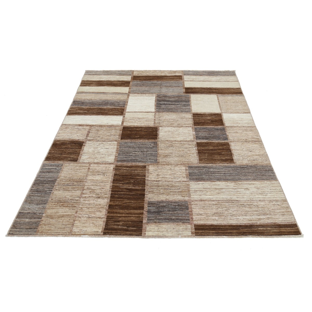 Modcar 5x7 Handmade Double Knotted Washable Wool Rug - Colorful