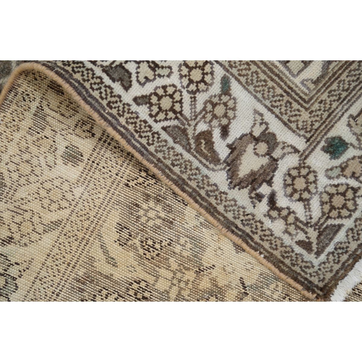 Vintage 4x13 Handmade Double Knotted Washable Wool Runner - Soft Hues