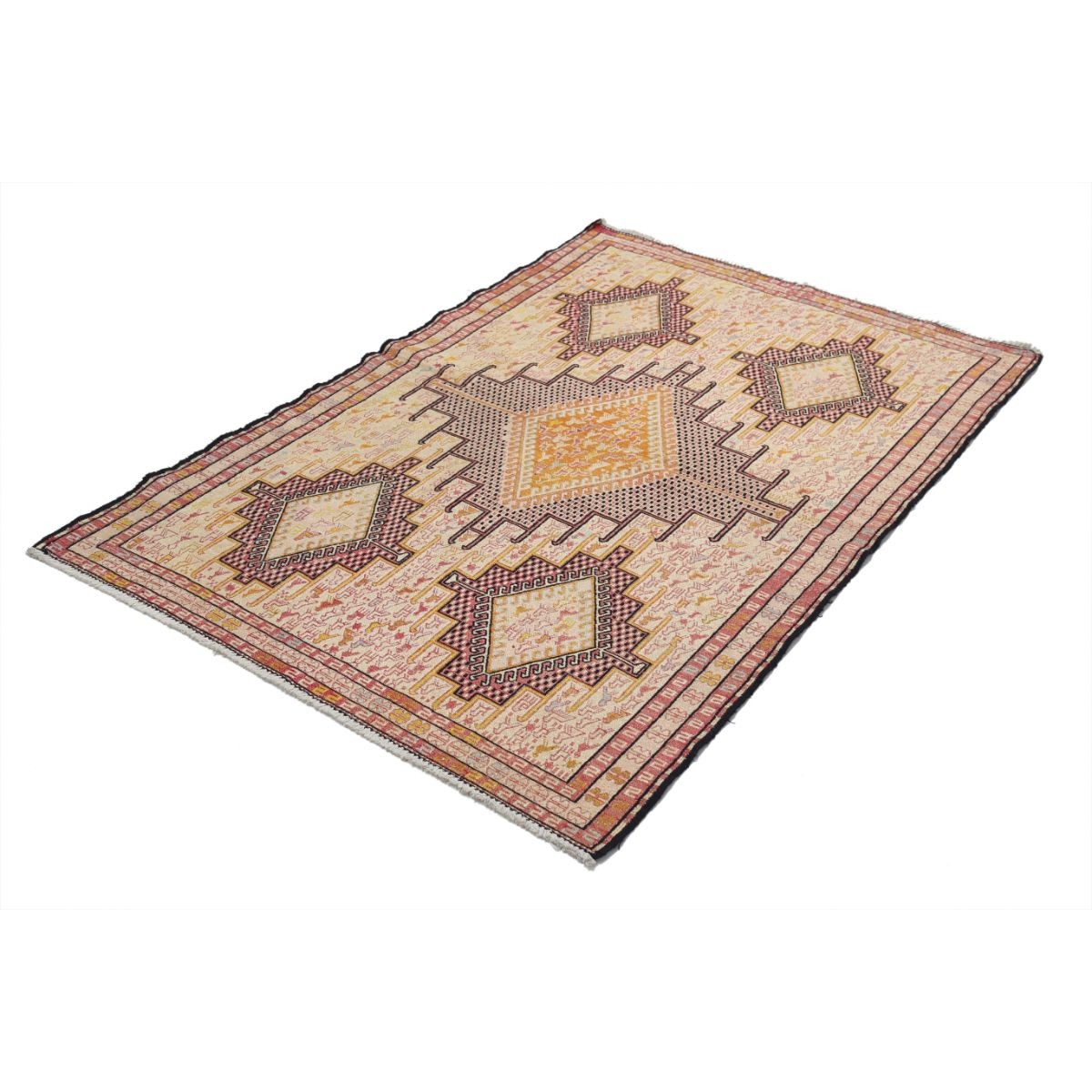 Silki 4x6 Hand Woven Washable Silk Rug - Colorful