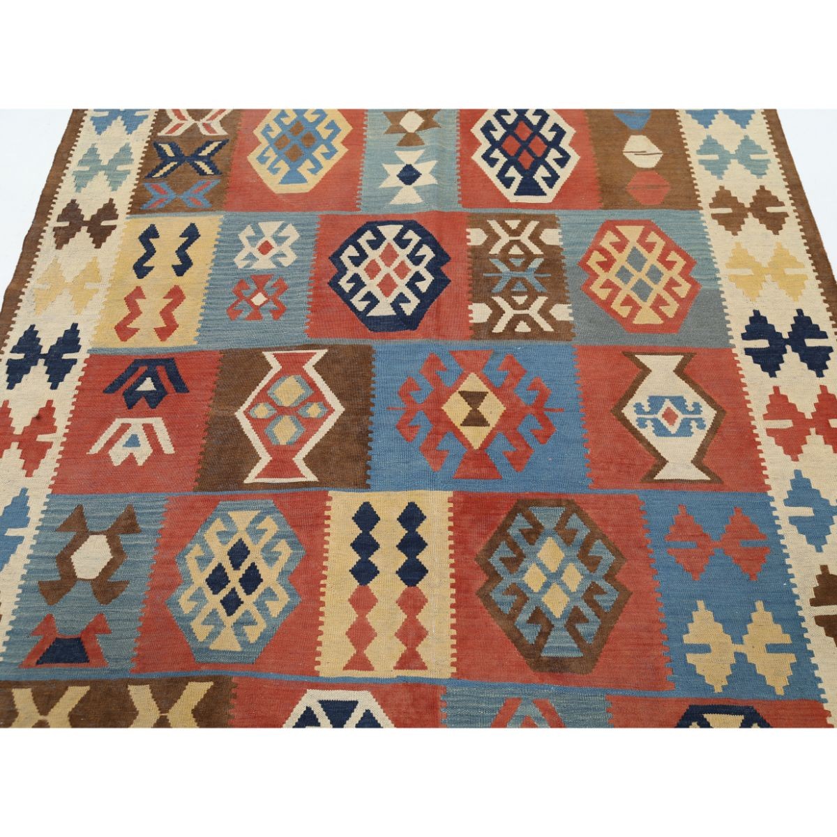 Kafkaas 5x7 Hand Woven Washable Wool Rug - Colorful