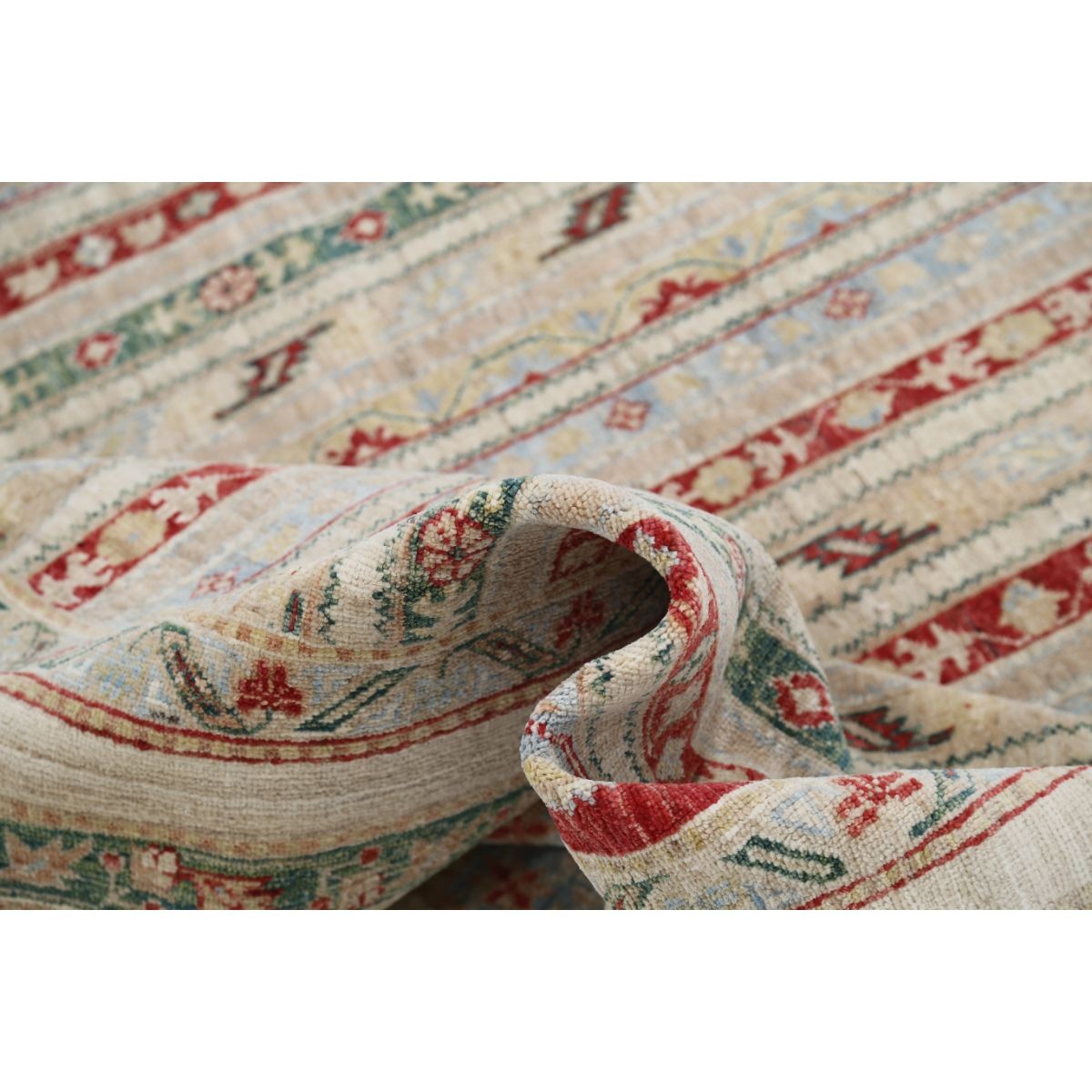 Shaal 7x10 Handmade Double Knotted Washable Wool Rug - Colorful