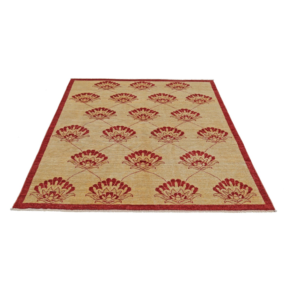 Modcar 5x6 Handmade Double Knotted Washable Wool Rug - Colorful
