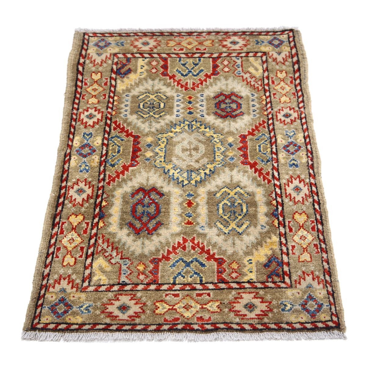 Revival 2x3 Handmade Double Knotted Washable Wool Rug - Colorful