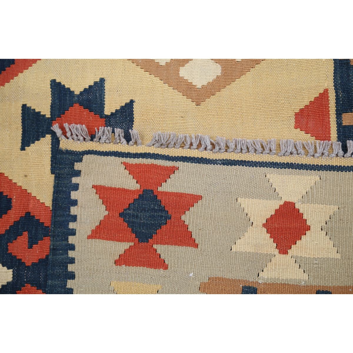 Kafkaas 5x6 Hand Woven Washable Wool Rug - Colorful
