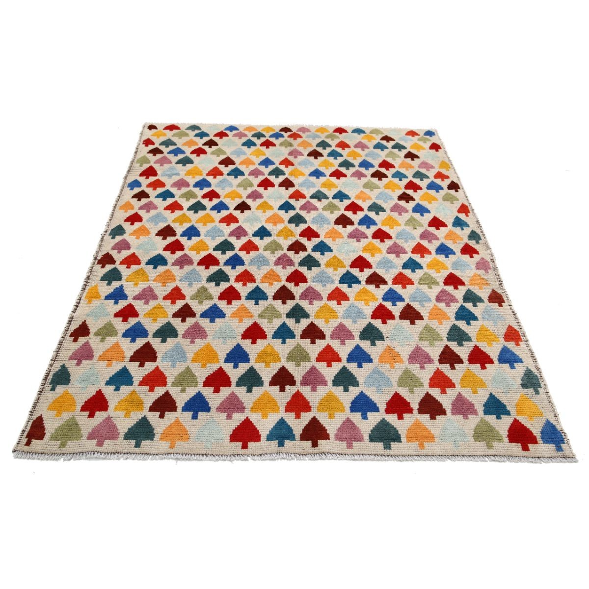 Revival 5x6 Handmade Double Knotted Washable Wool Rug - Colorful