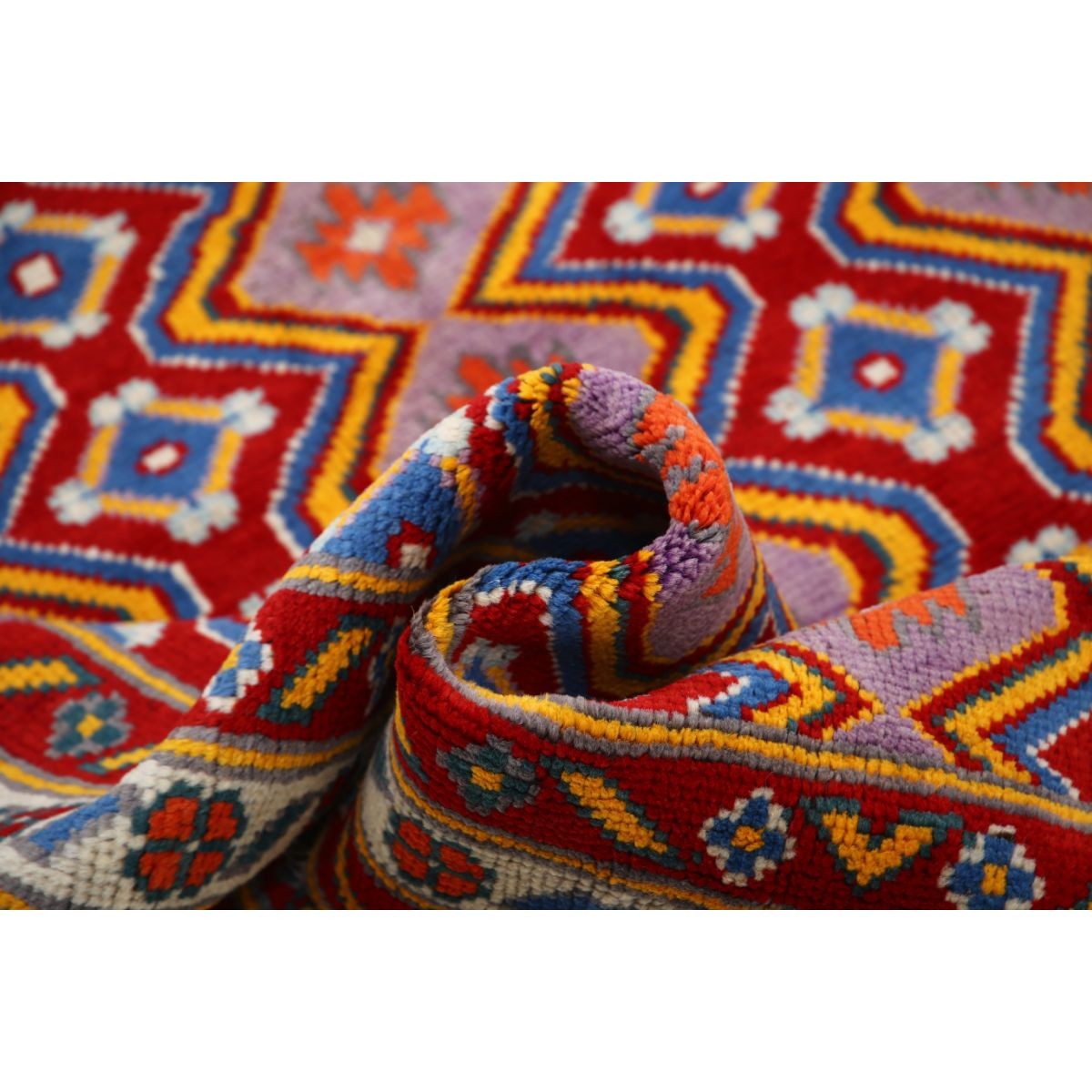 Revival 5x7 Handmade Double Knotted Washable Wool Rug - Colorful
