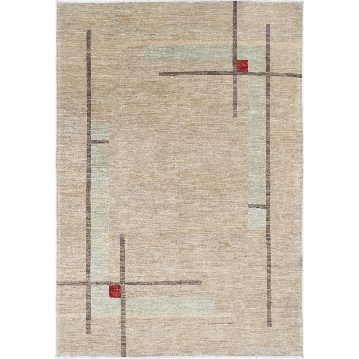 Modcar 7x9 Handmade Double Knotted Washable Wool Rug - Colorful