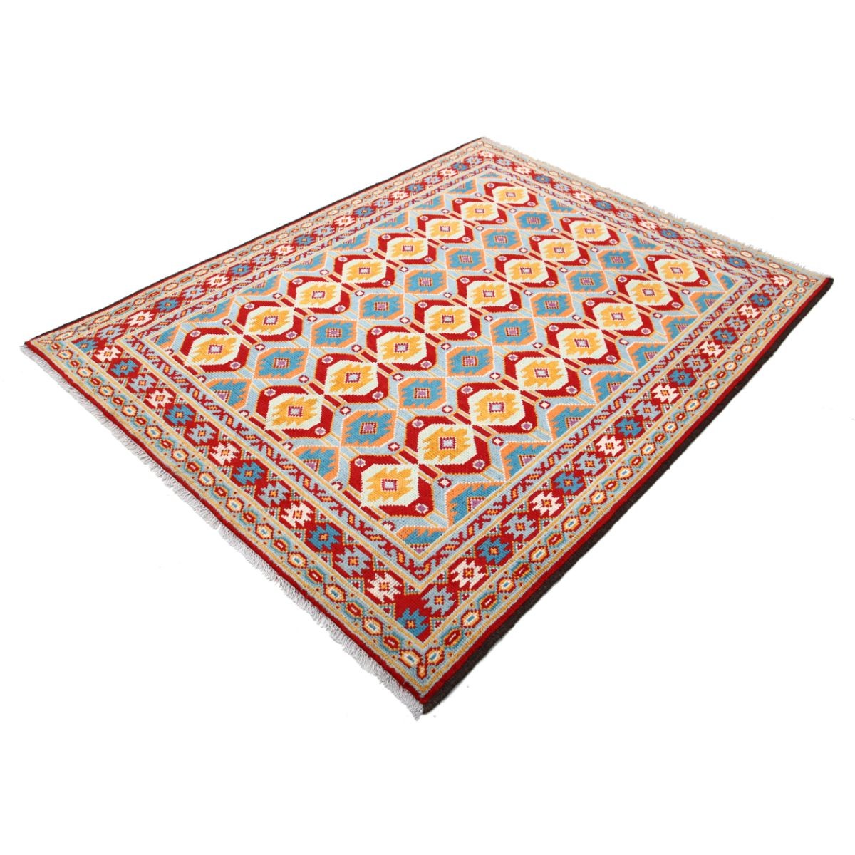 Revival 5x7 Handmade Double Knotted Washable Wool Rug - Colorful